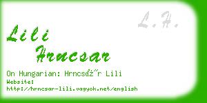 lili hrncsar business card